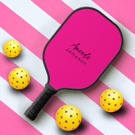 Schattige Meisje Heet Roze Monogrammed Volledige N Pickleball Paddle