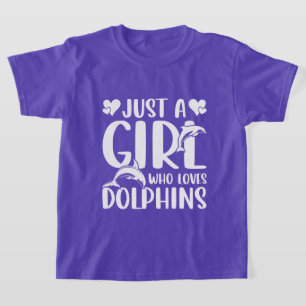 Schattige meisje houdt van dolfijnen t-shirt