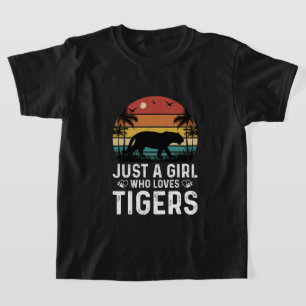 Schattige meisje houdt van tijgers t-shirt