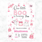 Schattige Meisje Little Boo Halloween Verjaardag E Kaart