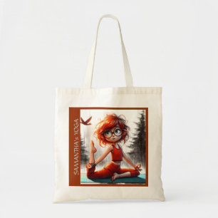 Schattige Meisje Meditatie Fitness Yoga Healing Li Tote Bag