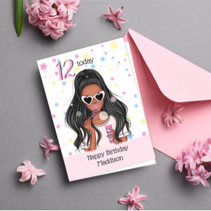 Schattige Meisje met Zeepbel Happy Birthday Kaart