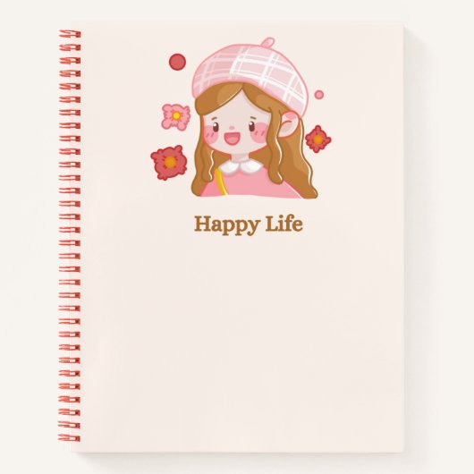 Schattige meisje 💗🌷 notitieboek (Voorkant)