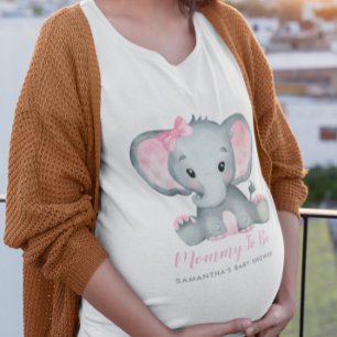 Schattige Meisje Olifant Roze Mama Om Baby shower  T-shirt
