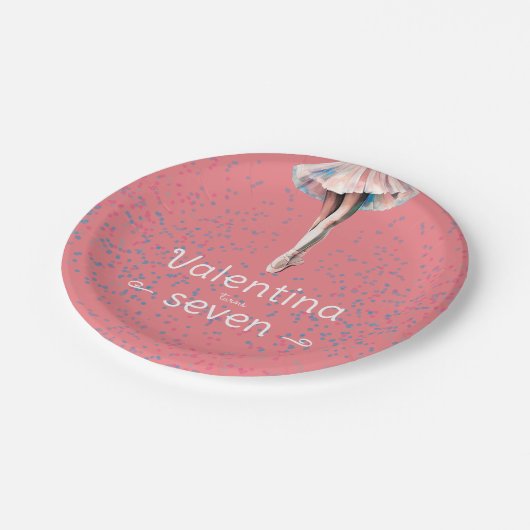 Schattige Meisje Pastel Roze Ballerina Tutu Dance Papieren Bordje (Gekanteld)