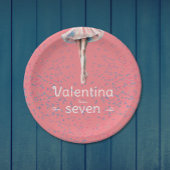 Schattige Meisje Pastel Roze Ballerina Tutu Dance Papieren Bordje