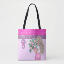 Schattige meisje & roze Bloemen elegant bloemenont