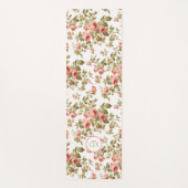 Schattige Meisje Roze Rozen w/Monogram Yogamat (Voorkant)