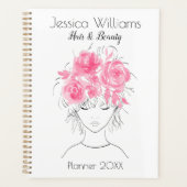 Schattige meisje roze waterverf rozen-Floral Planner (Voorkant)