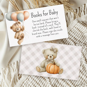 Schattige Meisje Teddy Bear Ballonnen Boeken voor Informatiekaartje