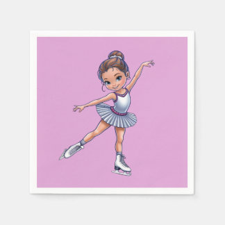 Schattige Meisje Verjaardag Schaatsen Servetten