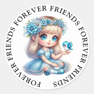 Schattige Meisje Vriendschap Stickers