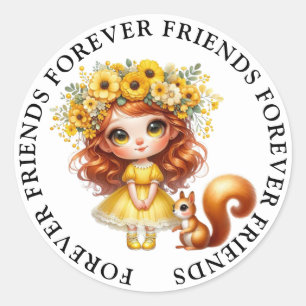 Schattige Meisje Vriendschap Stickers