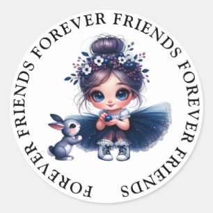 Schattige Meisje Vriendschap Stickers