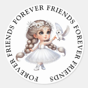 Schattige Meisje Vriendschap Stickers