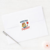 Schattige meisje, vrije geest vierkante sticker (Envelop)