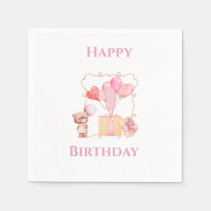 Schattige Meisjes 1e Verjaardag Servet