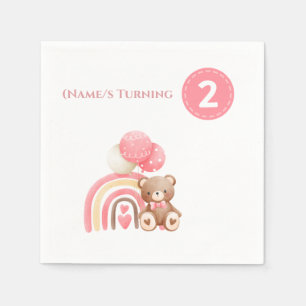 Schattige meisjes 2e verjaardag servet