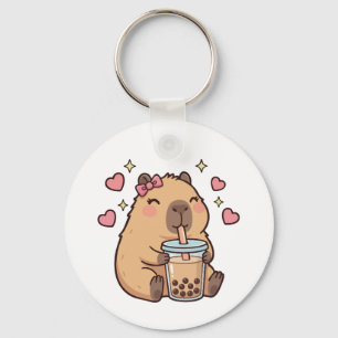 Schattige Meisjes Capybara Ramen Kawaii Thee Kawai Sleutelhanger