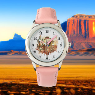 schattige meisjes Cowgirl liefhebbers Horloge