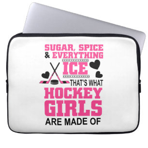 schattige meisjes die ijshockey hebben laptop sleeve