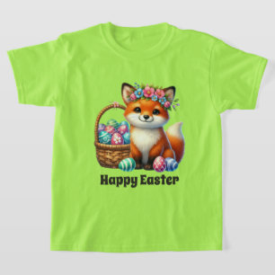 Schattige meisjes Gelukkig Pasen vos T-shirt