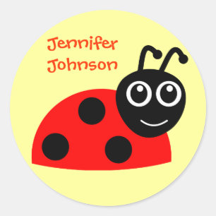Schattige Meisjes Gepersonaliseerde Cartoon Ladybu Ronde Sticker