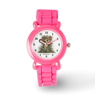 Schattige meisjes leeuwen liefhebbers voeg naam to horloge