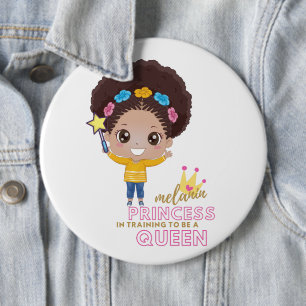 Schattige Meisjes Melanine Prinses Training Om Kon Ronde Button 6,0 Cm