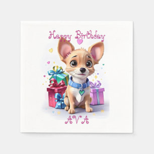 Schattige Meisjesachtige Chihuahua en Cadeaus Verj Servet