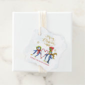 Schattige meneer en mevrouw Pinguïns vrolijk kerst Bedankjes Labels (In situ)