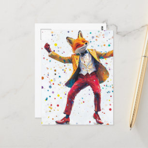 Schattige meneer Foxy Briefkaart