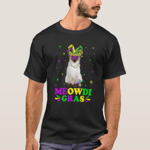 Schattige Meowdi Gras Siamese Kat Carnavalsmasker  T-shirt
