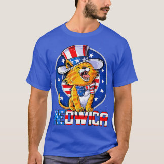 Schattige Meowica 4 juli Kitty Cat USA Amerikaans T-shirt