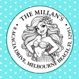 Schattige Mermaid Party thema Zelfinktende Stempel