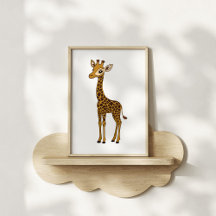 Schattige met de hand getekende giraffe kinderkame