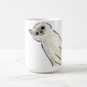 Schattige met de hand getekende Siamese kat met sc Koffiemok