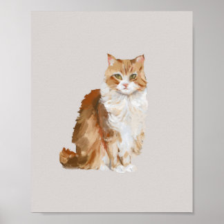 Schattige met olieverf geschilderde poster van een