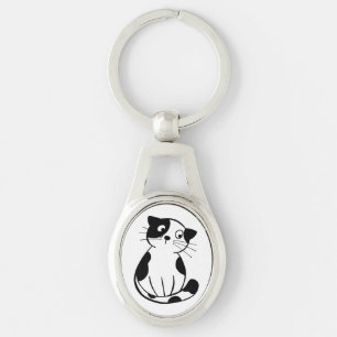 Schattige Metalen Sleutelhanger met Schattige Cat