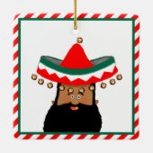 Schattige Mexicaans Kerstmis Keramisch Ornament (Achterkant)
