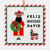 Schattige Mexicaans Kerstmis Keramisch Ornament (Voorkant)