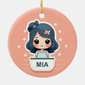 Schattige Mia keramisch ornament (Achterkant)