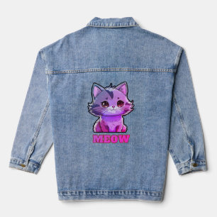 Schattige Miauw Denim Jas Jacket