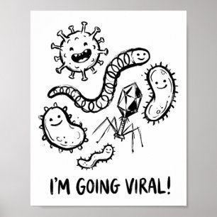 Schattige Microbe Kiemba Virus Biologie Leraren Hu Poster