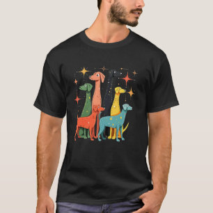 Schattige mid-century modern uitziende honden 50s t-shirt