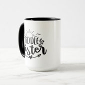 Schattige middelste Zuster monogram toevoegen Mok (Voorkant links)