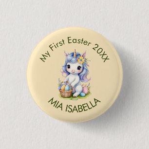 Schattige mijn eerste paaseenhoorn Button