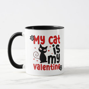 Schattige "Mijn kat is mijn Valentijn" Mok