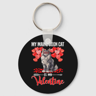 Schattige Mijn Maine Coon Cat Is Mijn Valentijn Va Sleutelhanger