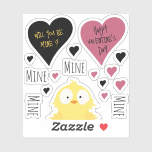 Schattige Mine Mine Mine Collectie Chicken Theme Sticker
